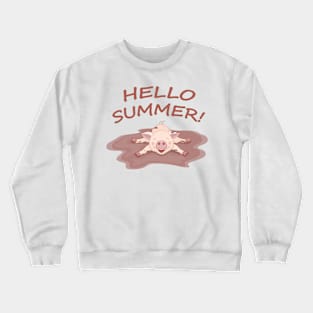 cute piggy in the dirt Crewneck Sweatshirt